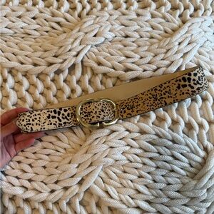 Topshop Beige Leather Belt with Gold Accents